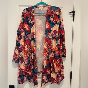 LulaRoe 2x Floral Caroline Cardigan